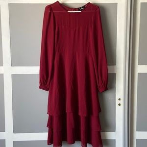 NWT - Burgundy A-line Dress w/ Sweetheart Bosom